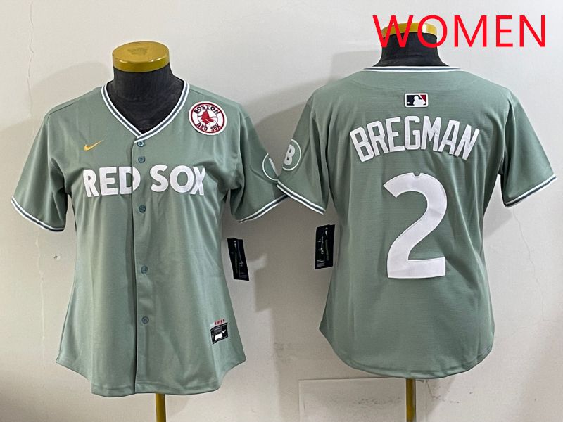Women 2025 Boston Red Sox #2 Bregman Green Joint Name Nike MLB Jersey style 10